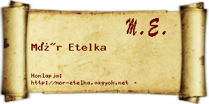 Mór Etelka névjegykártya