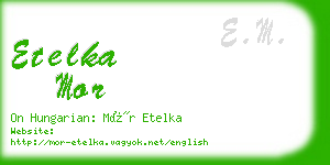 etelka mor business card